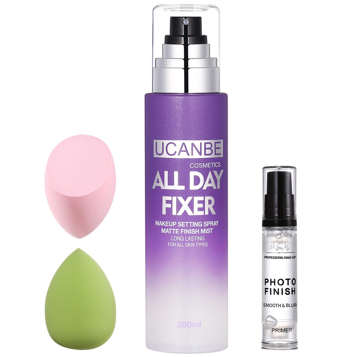 UCANBE setting spray bottle mist for oil control and long wear.