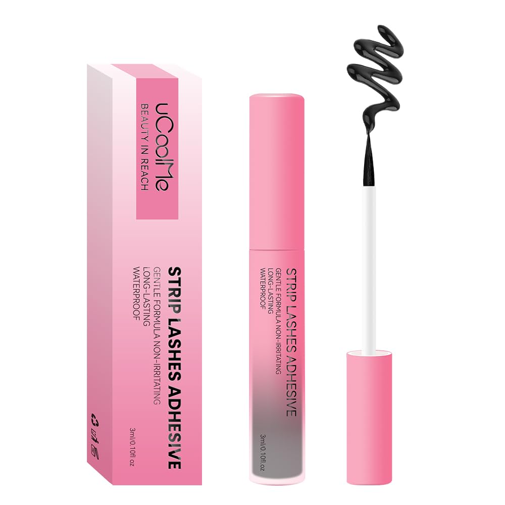 UCOOLME lash glue with black bottle cap for secure strip lashes all day