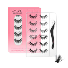 UCOOLME fluffy strip lashes for natural daily wear with CC curl