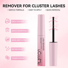 UCOOLME remover applied to lashes for easy adhesive dissolution.
