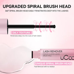 UCOOLME spiral brush head for deep cleansing between lashes.
