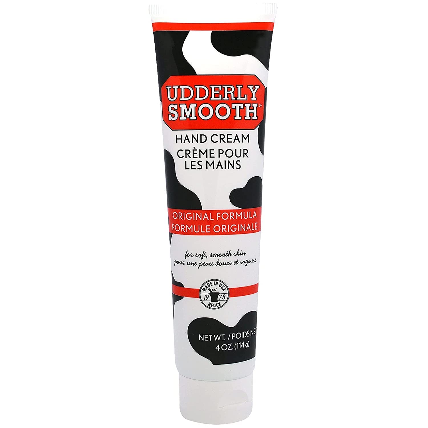 Udderly Smooth display-ready packaging on shelf.