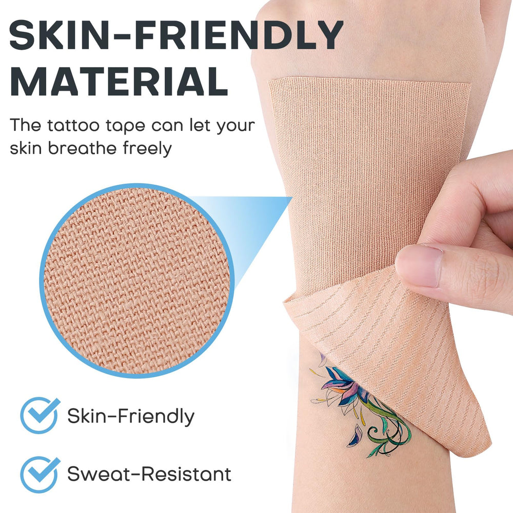 Udefineit tattoo patch on skin demonstrates flexible, breathable fabric that moves with you