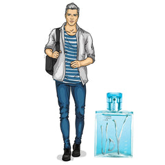 UDV Blue lifestyle imagery suggests confident daily wear.