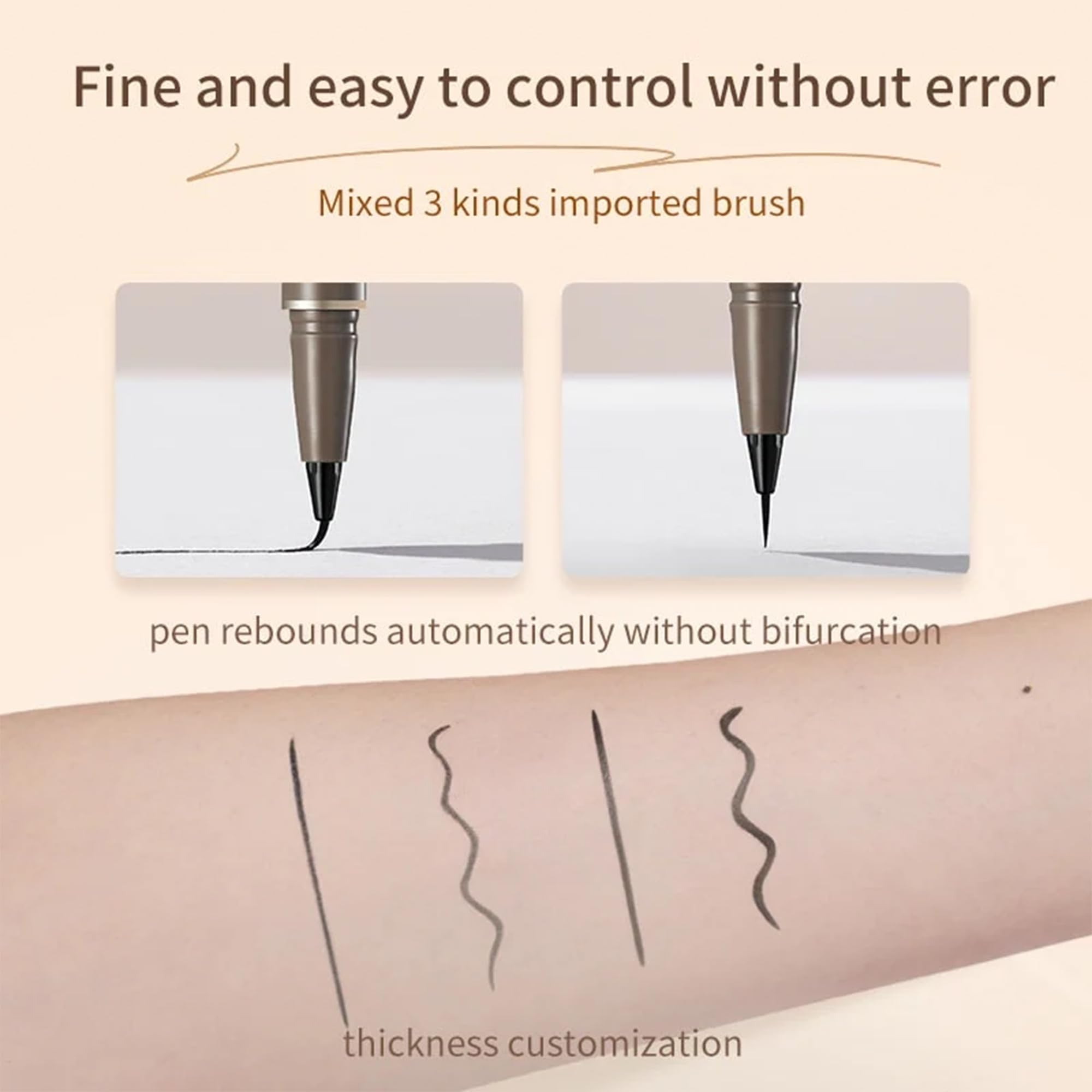 Ueuiu Judy Doll Liquid Eyeliner gray brown shade swatch.