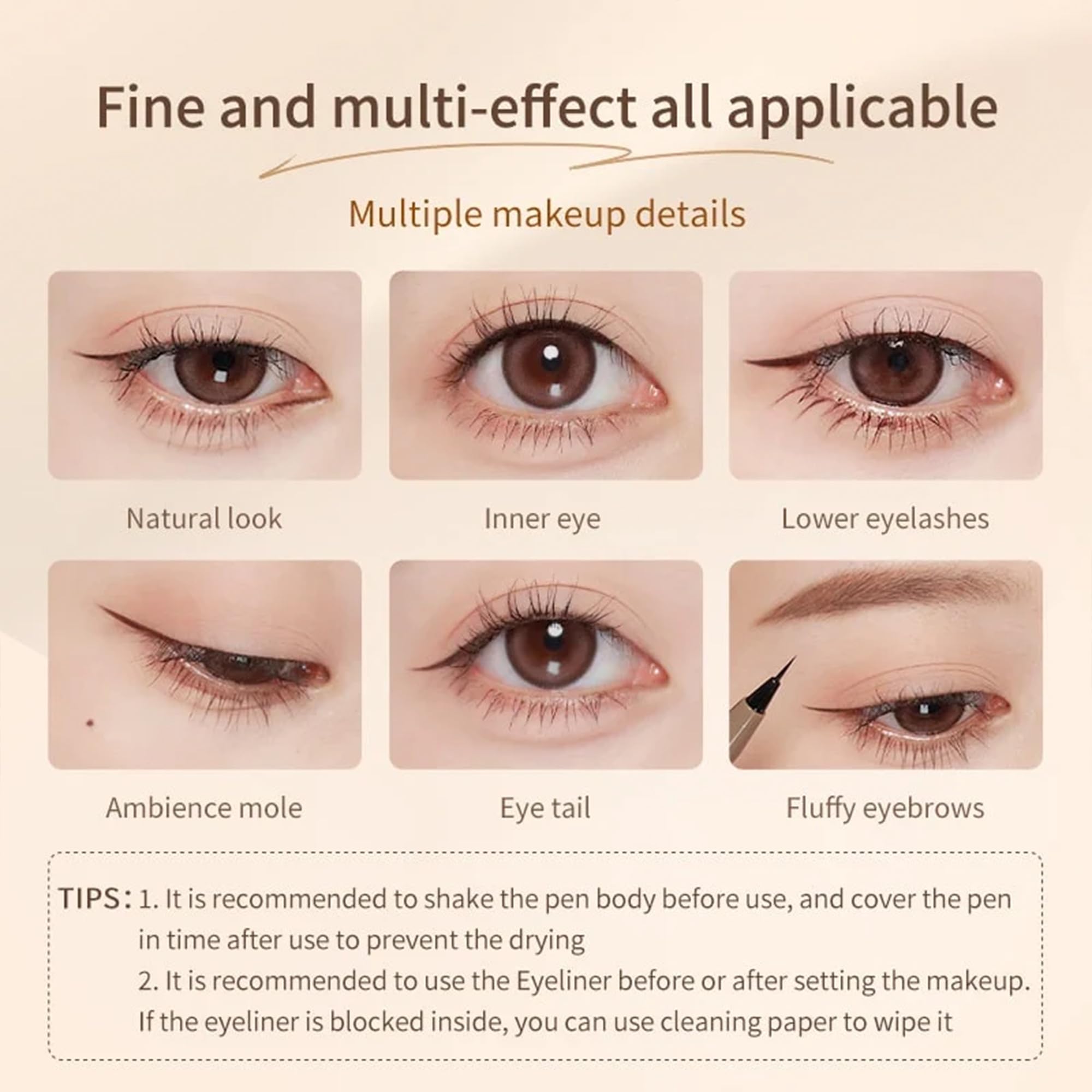 Ueuiu Judy Doll Liquid Eyeliner long-wear finish stays vibrant.