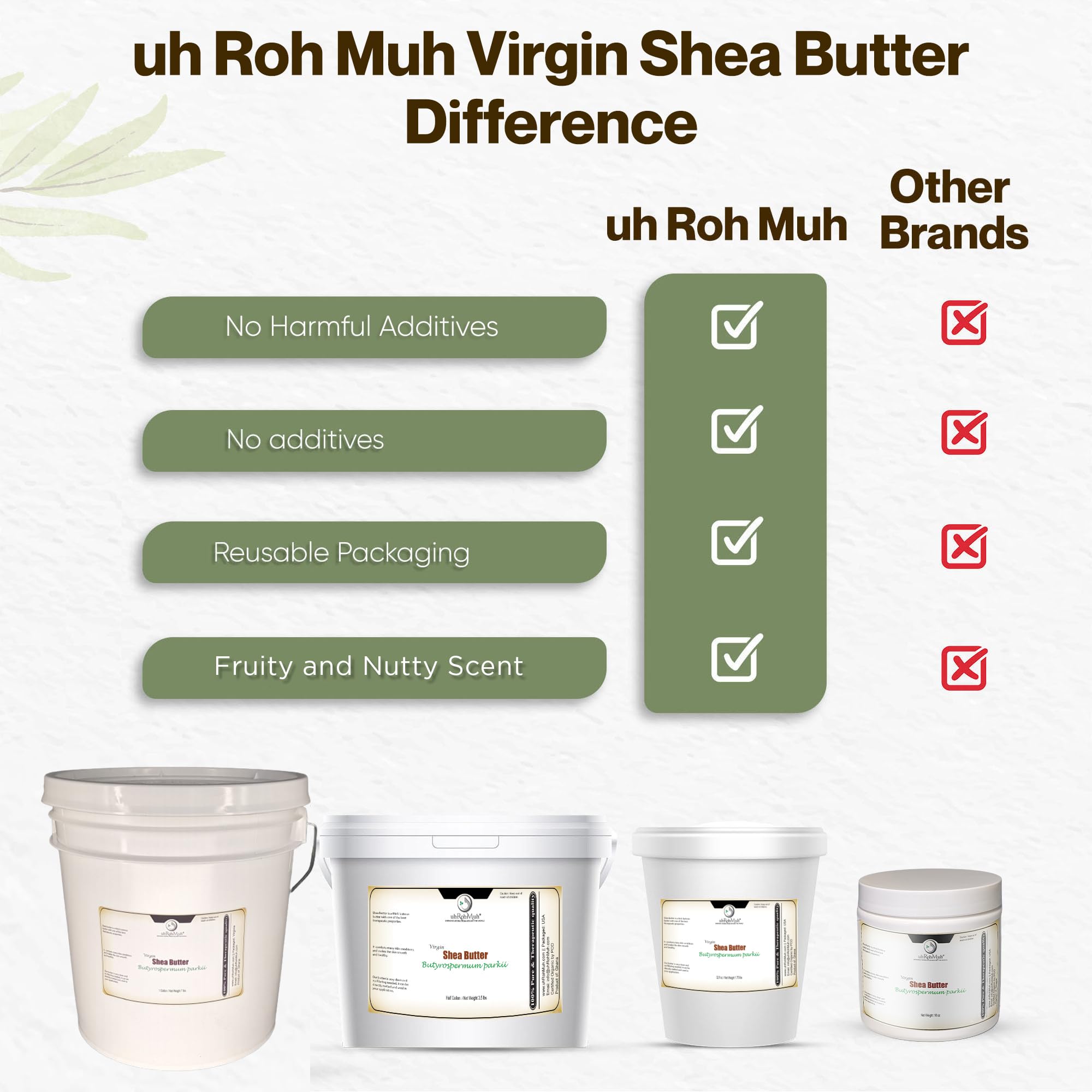 uh*Roh*Muh bulk refined shea butter suitable for DIY projects.