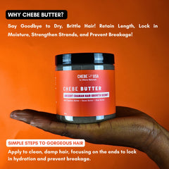Uhuru Naturals ChadianChebe Butter being applied to hair for detangling.