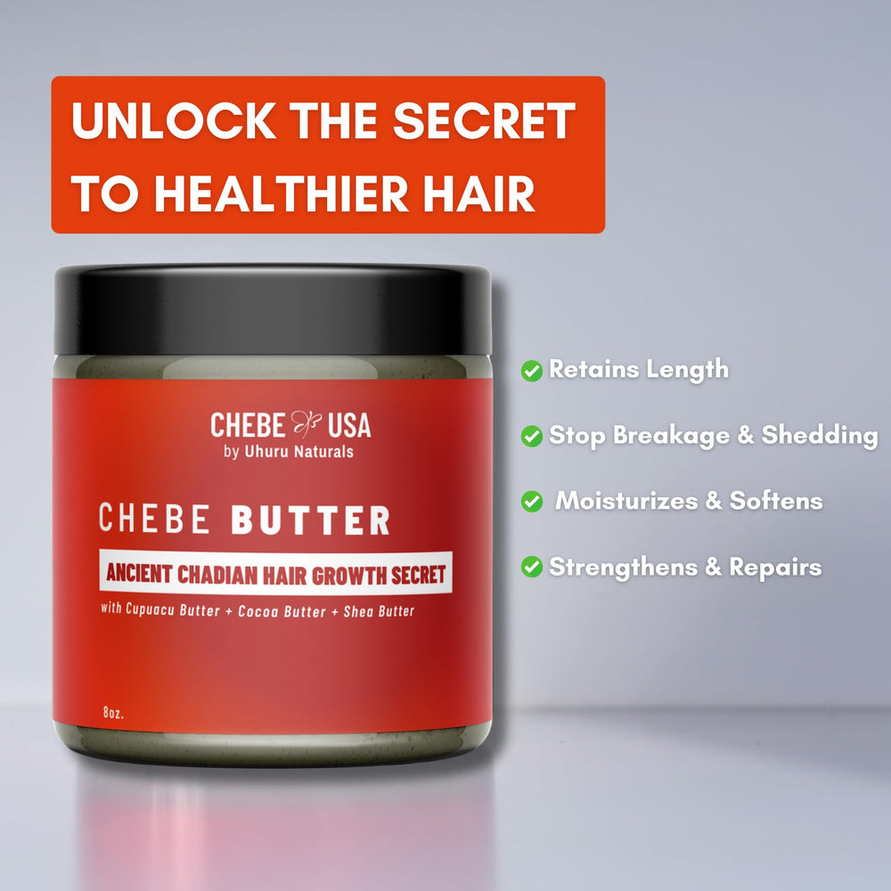 Uhuru Naturals ChadianChebe Butter packaging label.