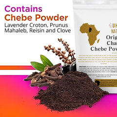 Uhuru Naturals ChadianChebe Powder on hair strands close-up texture.