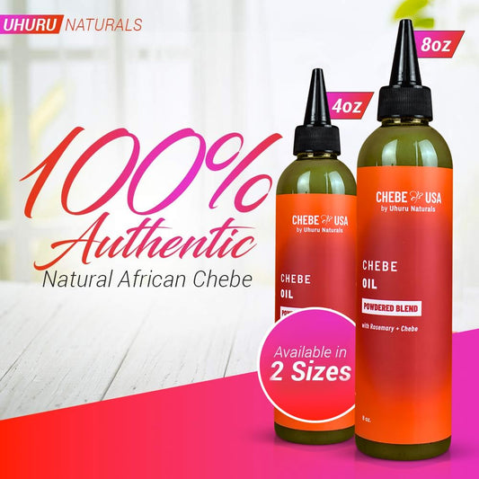 Uhuru Naturals Chebe Oil Powdered Blend ingredients closeup highlights olive and coconut oils