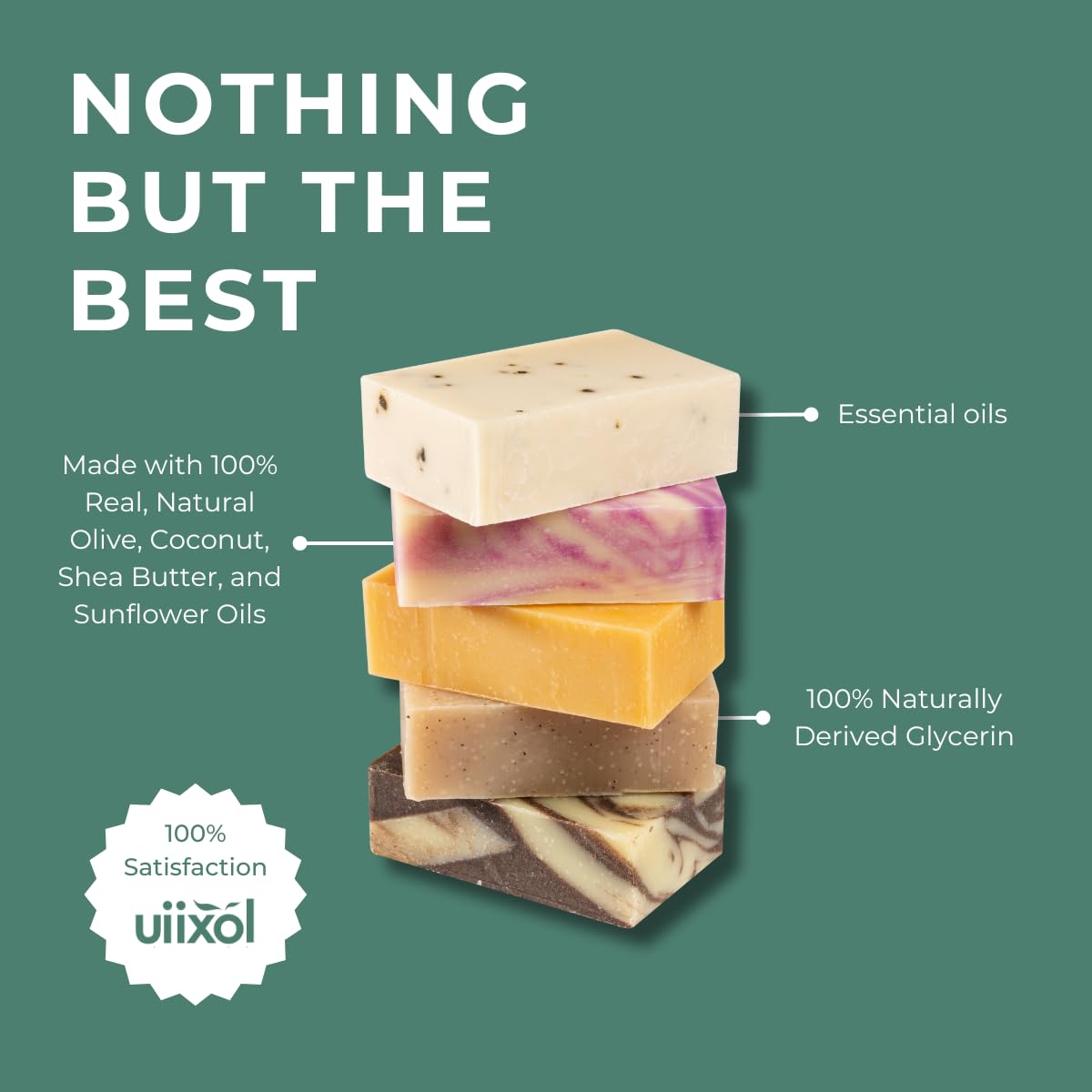 Uiixol peppermint soap bar for refreshing cleanse with cooling sensation.
