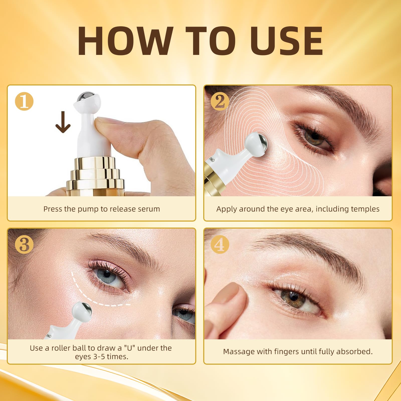 Sleek packaging of UJHAY eye care suitable for all skin types.