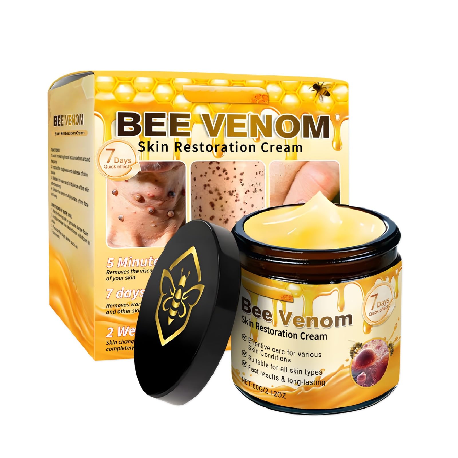 UKDVRL Bee Venom Cream tube close-up showing smooth texture for radiant skin