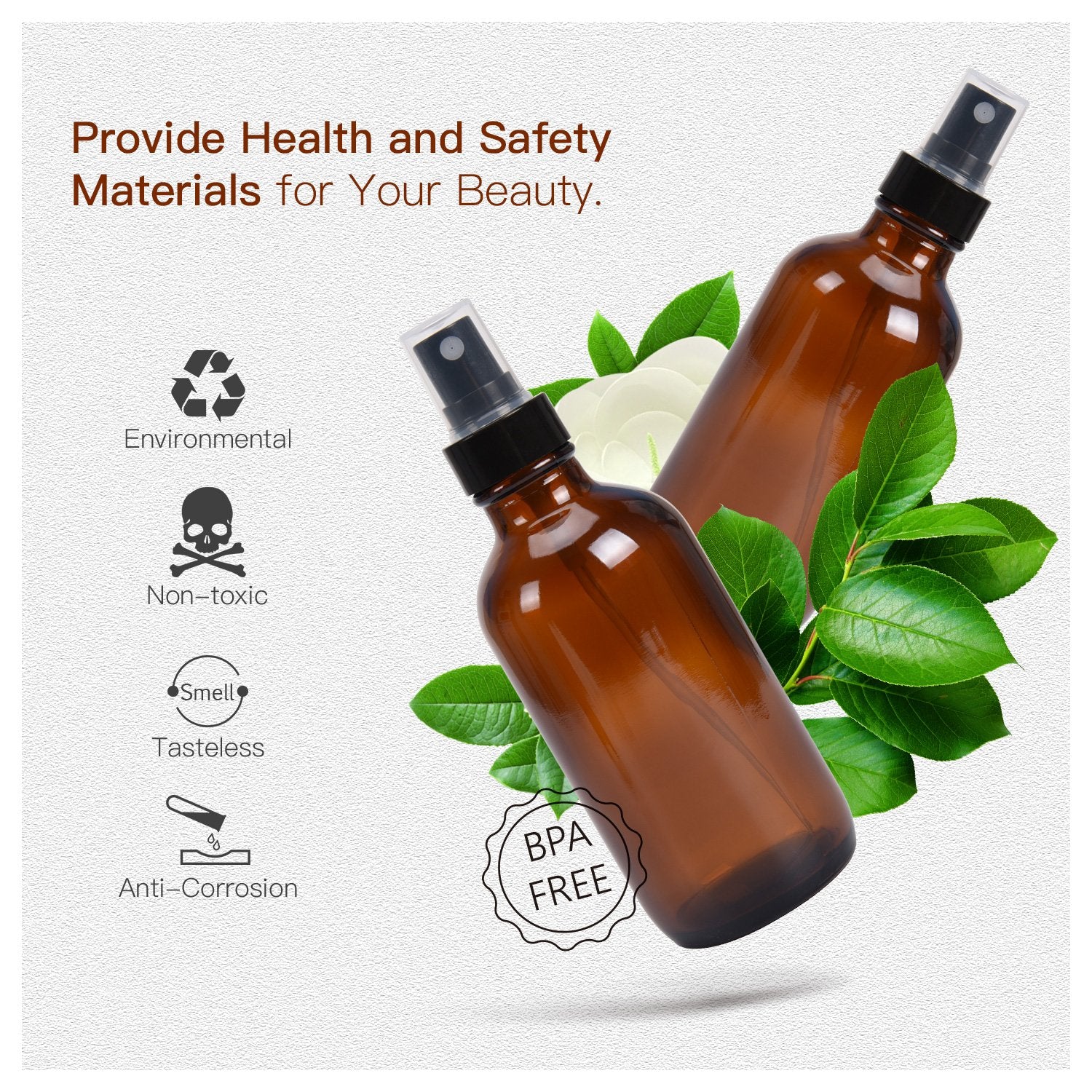 ULG amber 4oz glass bottle shown empty for easy DIY use.