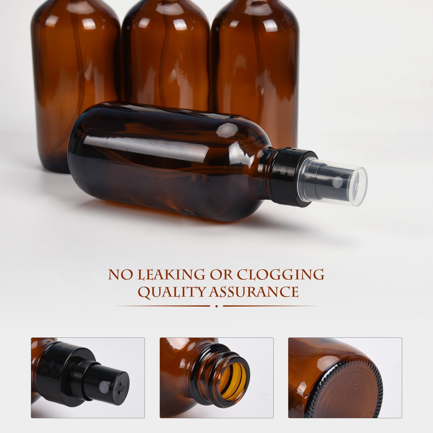 ULG dark brown glass protects contents from UV exposure.