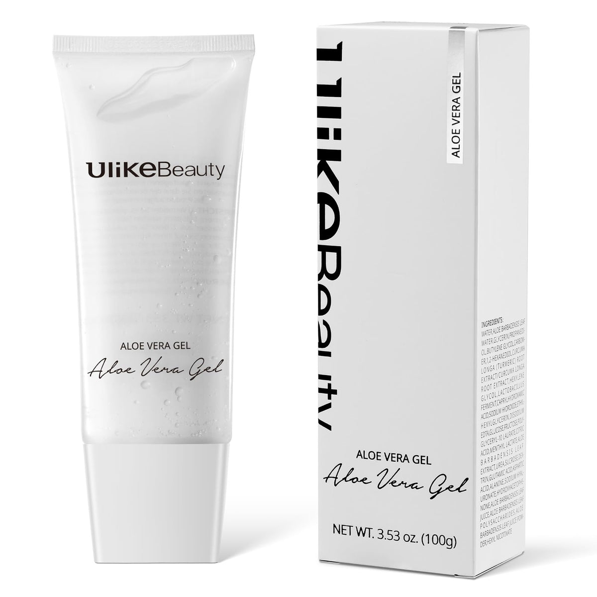 Ulikebeauty Vera Gel bottle on skin for post-treatment soothing.