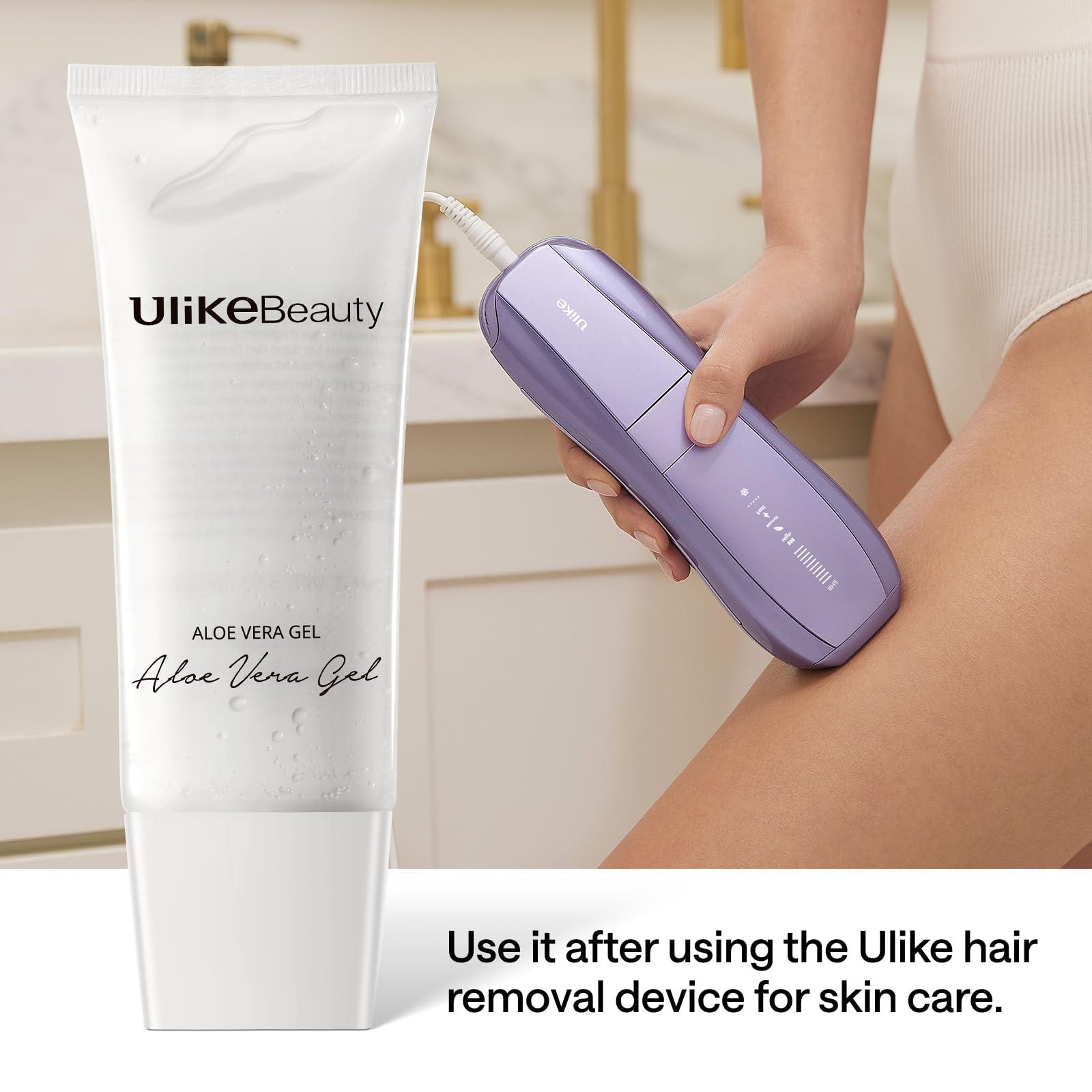 Vera Gel texture being applied to skin after hair removal.