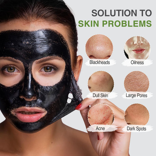ulluxe Charcoal mask application demonstrates purifying, oil-absorbing care