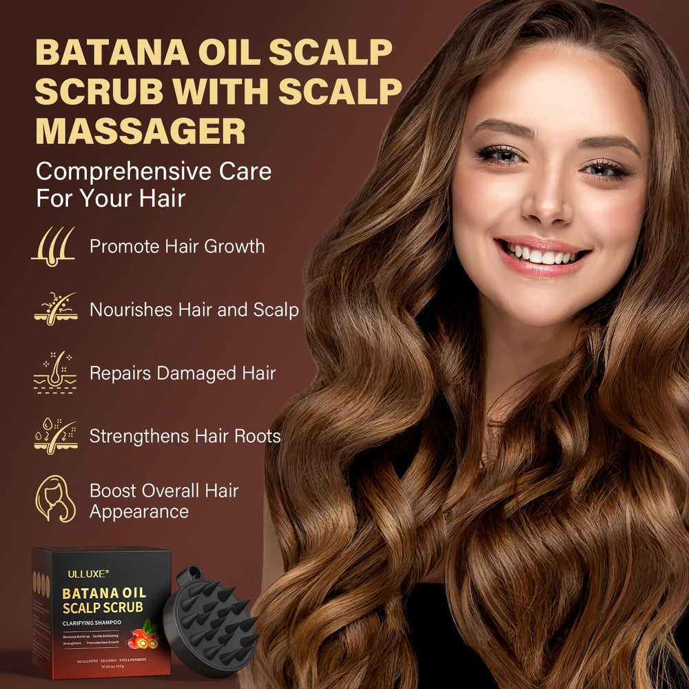 Ulluxe scalp scrub massager providing soothing scalp massage during use