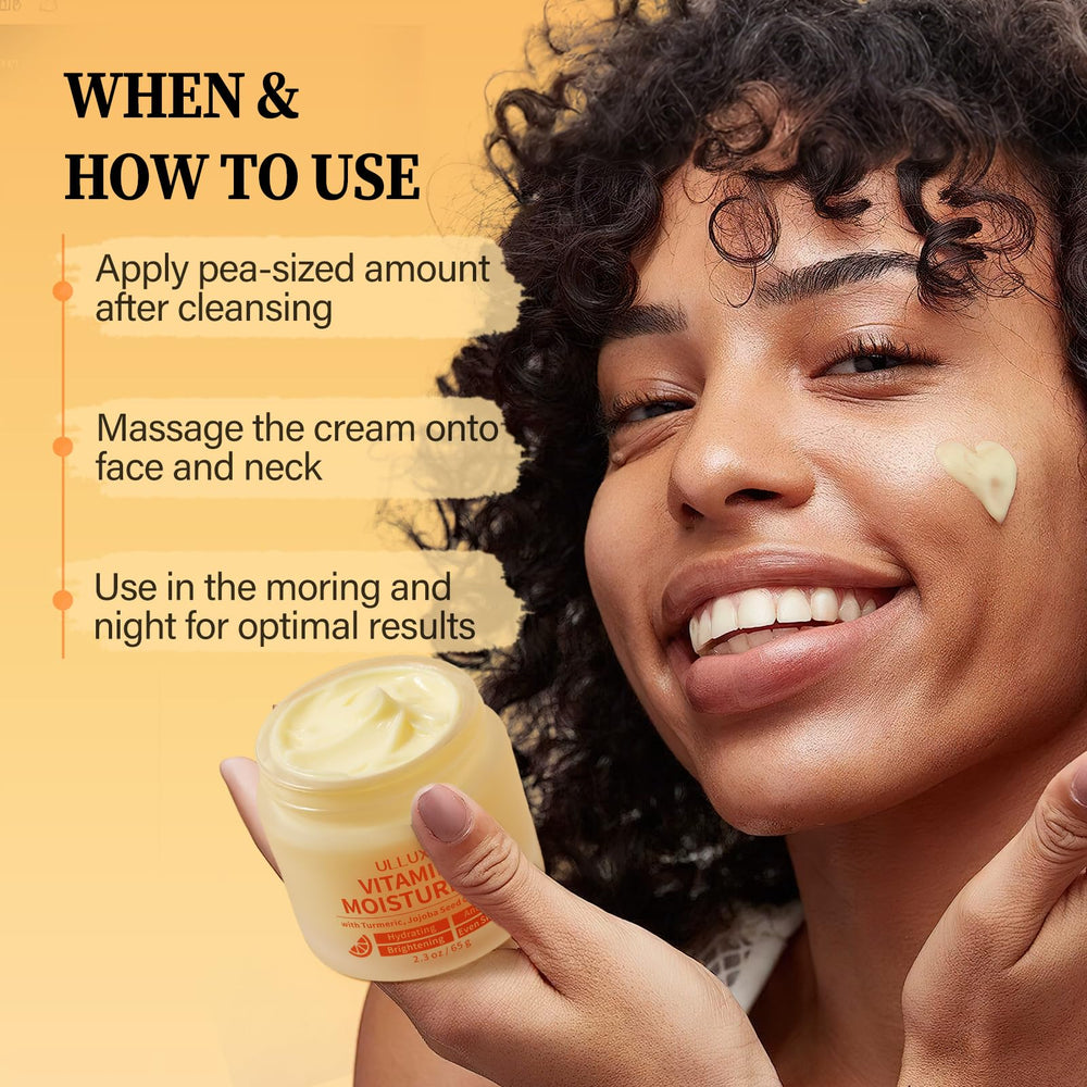 ulluxe Vitamin C Face Moisturizer turmeric feature calm balanced skin
