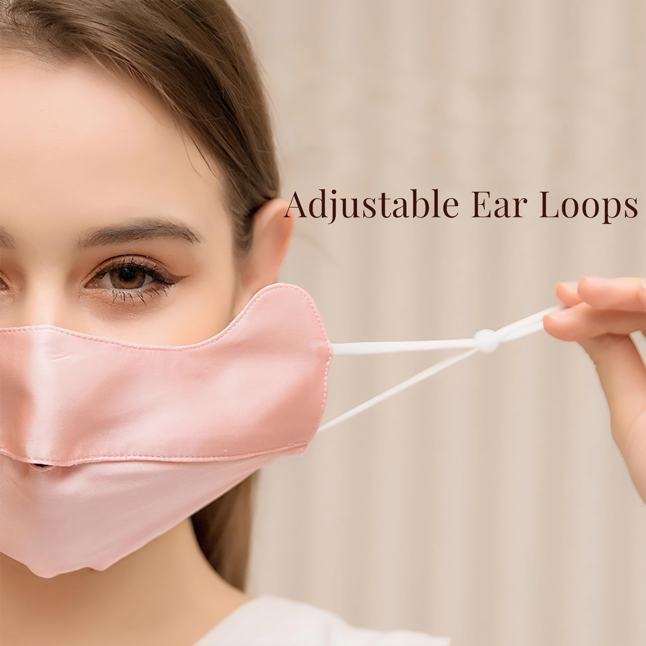 ULPOCMU Mulberry Silk Mask sleek fit over nose and under eyes.