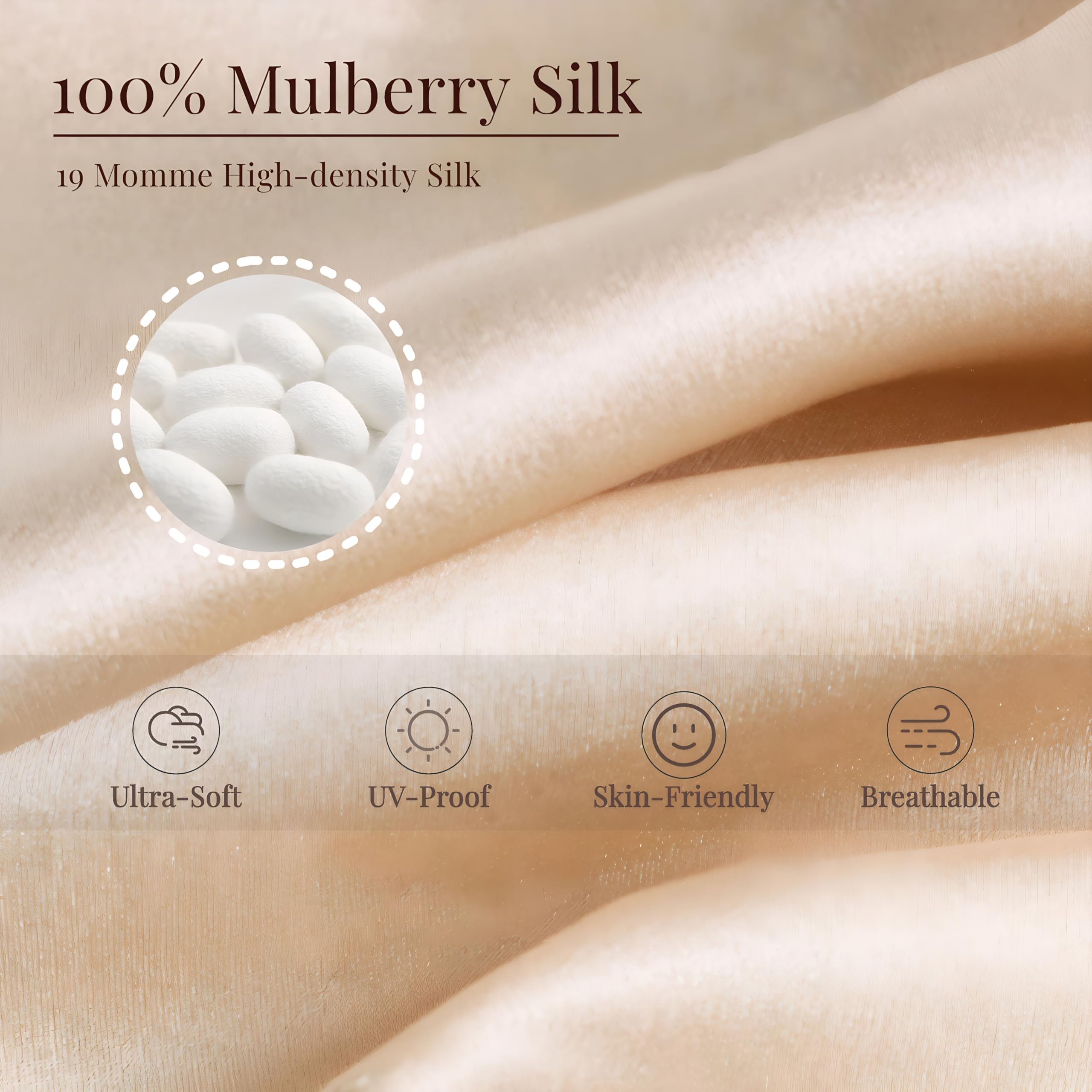 ULPOCMU Mulberry Silk Mask UPF 50+ protection blocks UVA and UVB rays outdoors.