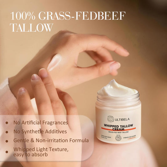 ULTIBELA whipped tallow texture, creamy balm ideal for dry skin comfort