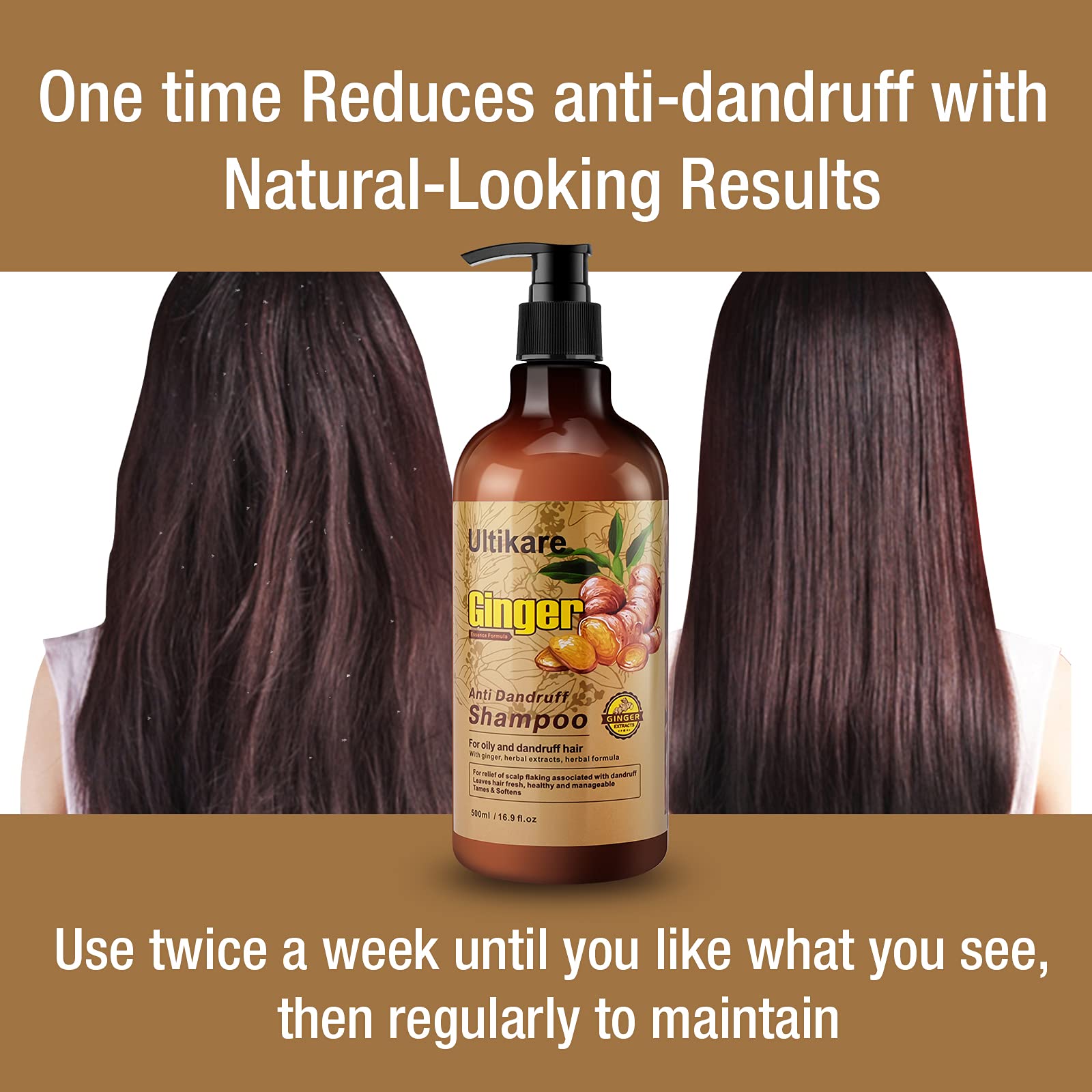 Ultikare Ginger Shampoo lather demonstrates cleansing action on the scalp.