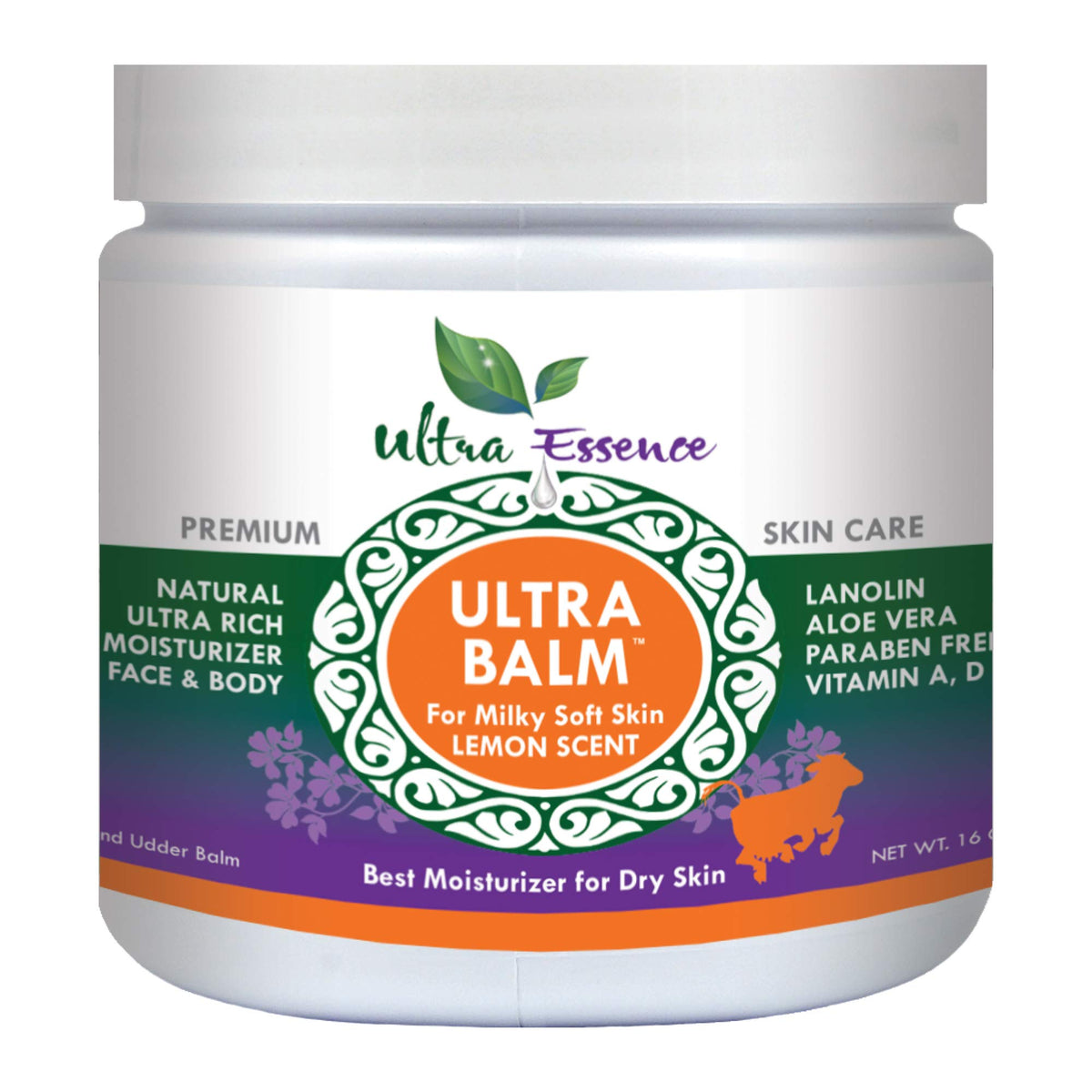 Ultra Balm daily moisturizer lemon bottle pour for hydrated skin all day
