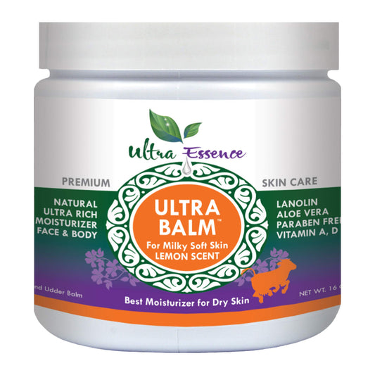 Ultra Balm daily moisturizer lemon bottle pour for hydrated skin all day
