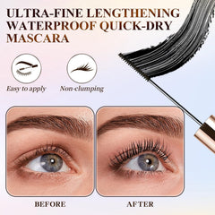 Ultra-Fine Lengthening Mascara micro-brush coats tiny lashes effortlessly for clean separation.