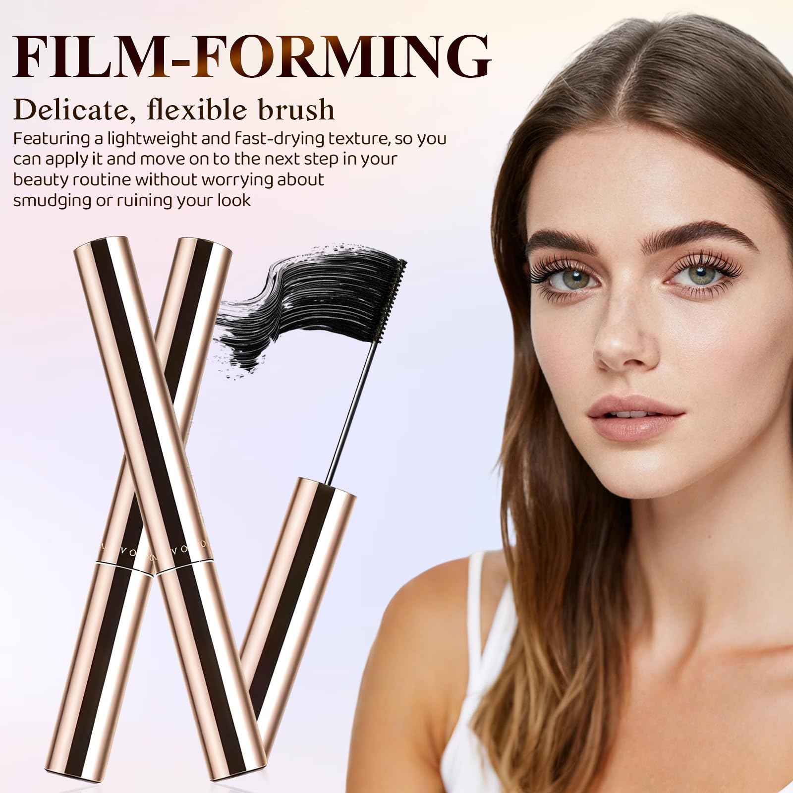 Ultra-Fine Lengthening Mascara in Black+Brown offers versatile day-to-night looks.