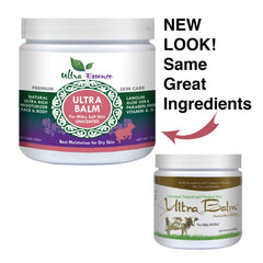 Ultra Balm unscented cream application on the face and body for soothing hydration.