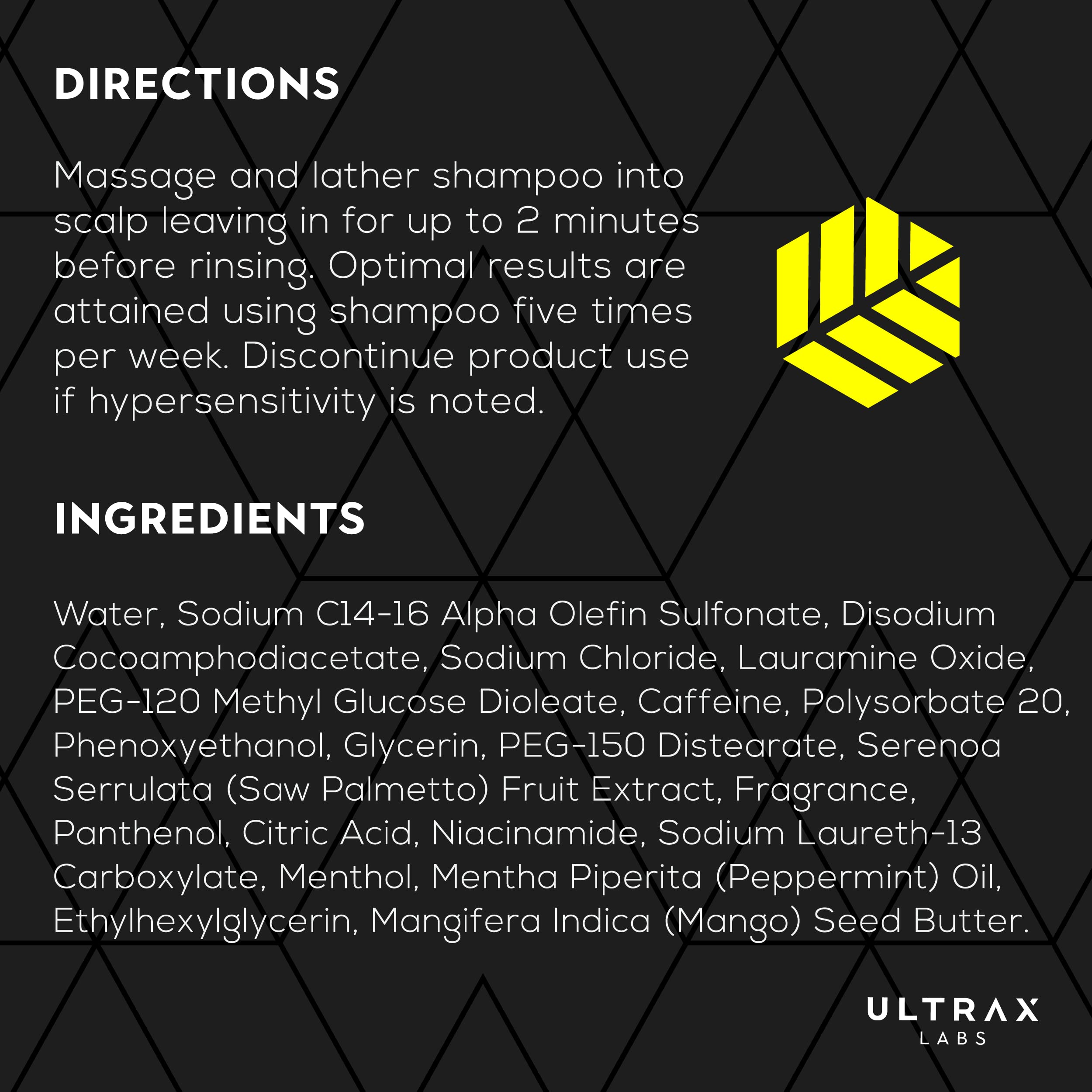 Ultrax Labs Hair Growth Shampoo two-pack display for ongoing thinning hair support.