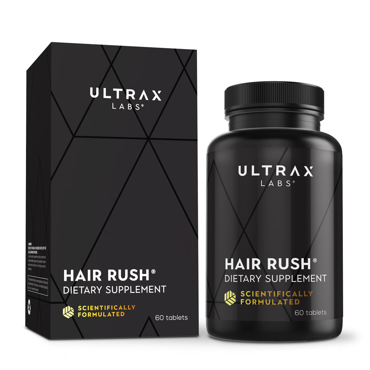 Ultrax Labs Hair Rush bottle front for daily hair support.
