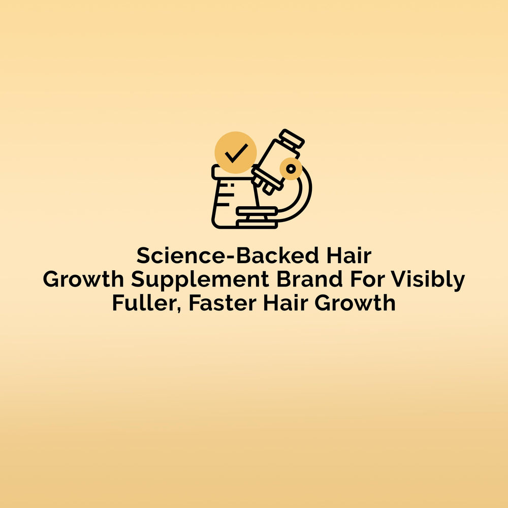 Ultrax Labs Hair Rush packaging close-up emphasizing science-backed formula.