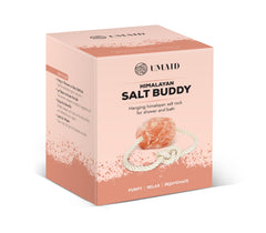 UMAID reusable solid salt buddy as a sustainable bath companion.