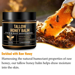 UMHWYZW raw honey balm applied to skin for deep hydration.