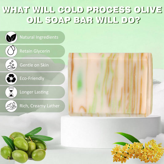 Umpeimvon olive oil soap pack side view emphasizing compact handmade design for daily use.