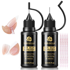 UNA GELLA Nail Glue Remover 20ml kit with crystal stick for precise lift.