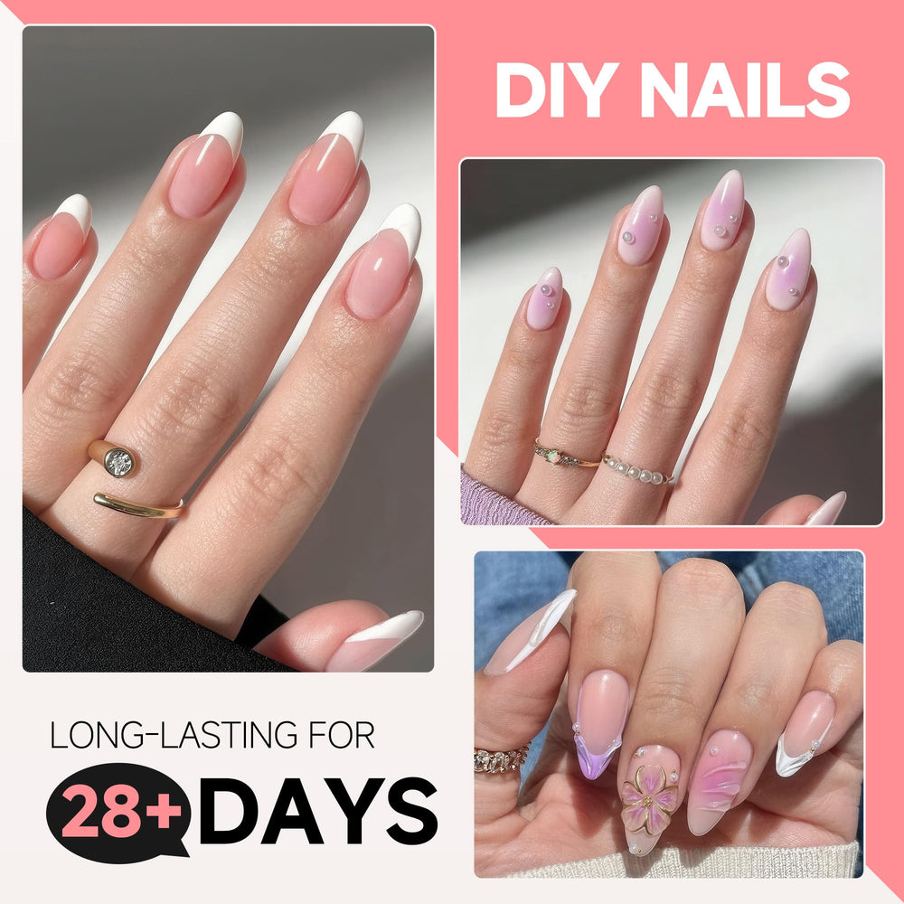UNA GELLA short almond nail tips various sizes, ready for precise fits