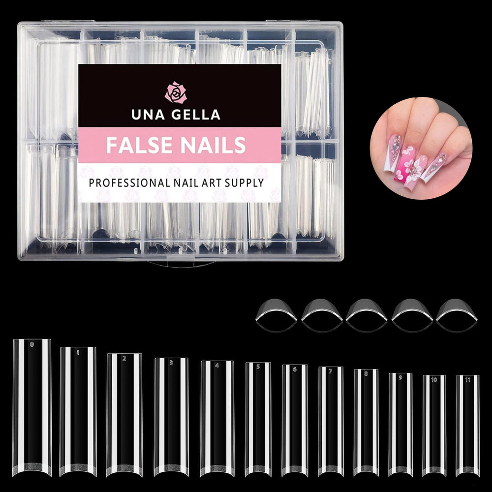 UNA GELLA tapered square nail tips XXL in a box for easy at-home mani