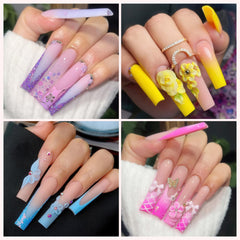 UNA GELLA tips pack contents display 216 pieces for versatile nail length options
