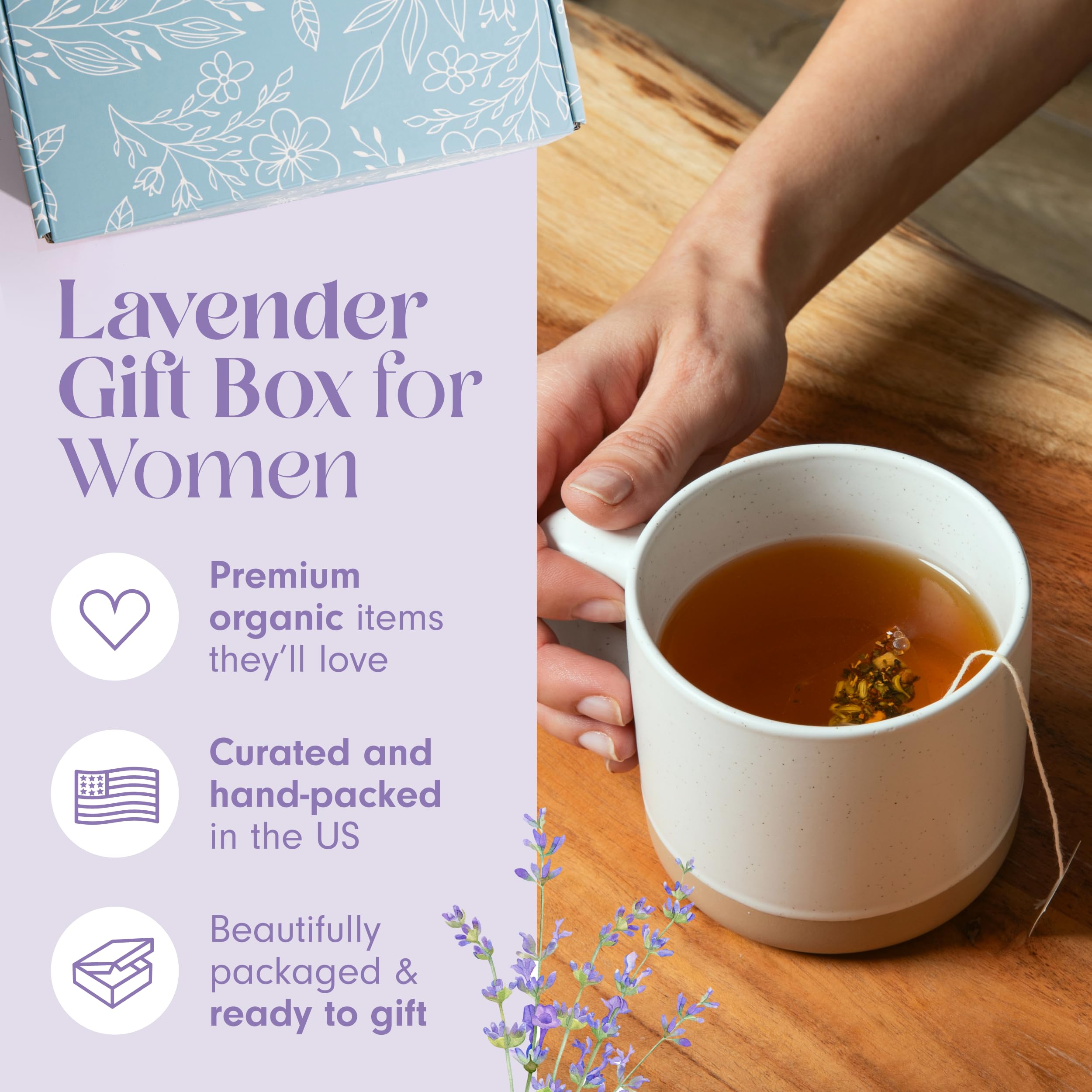 Unboxme Gifts lavender bath bomb provides spa-like soak at home.