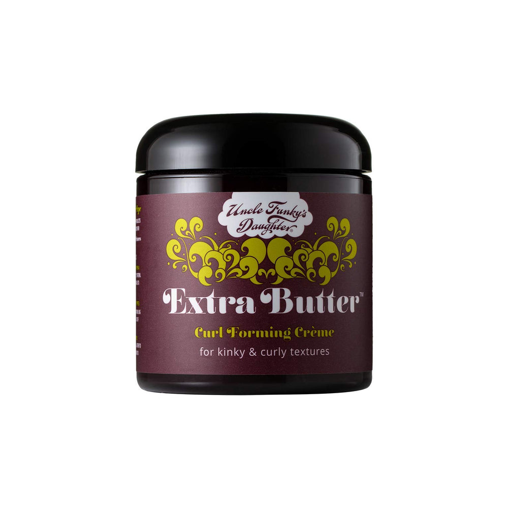 Uncle Funky's Daughter Extra Butter Curl Forming Creme jar front for smooth styling