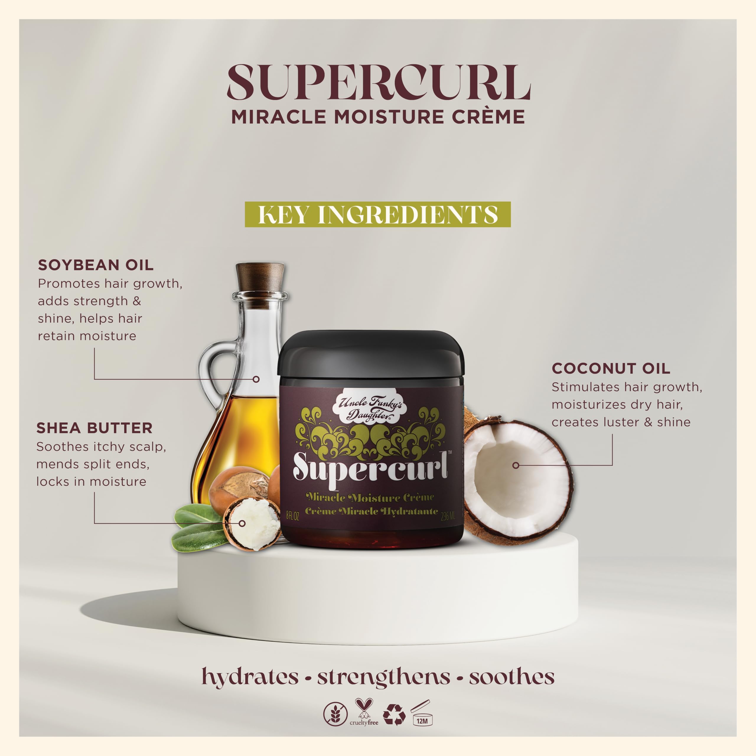 Applying Uncle Funky’s Daughter Supercurl Miracle Moisture Creme for curl definition.
