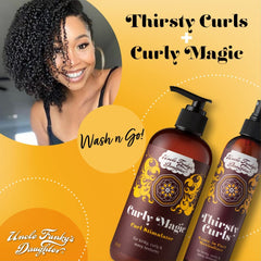 Nettle and chamomile infusion in Thirsty Curls for soothing shine