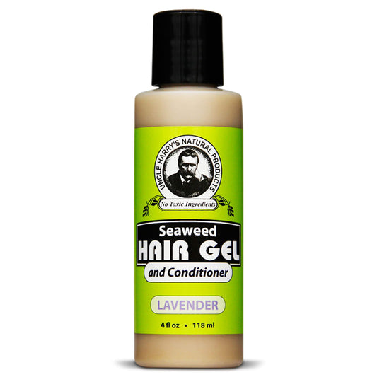 Uncle Harry's Lavender Seaweed Hair Gel pour captures lightweight texture for effortless styling.