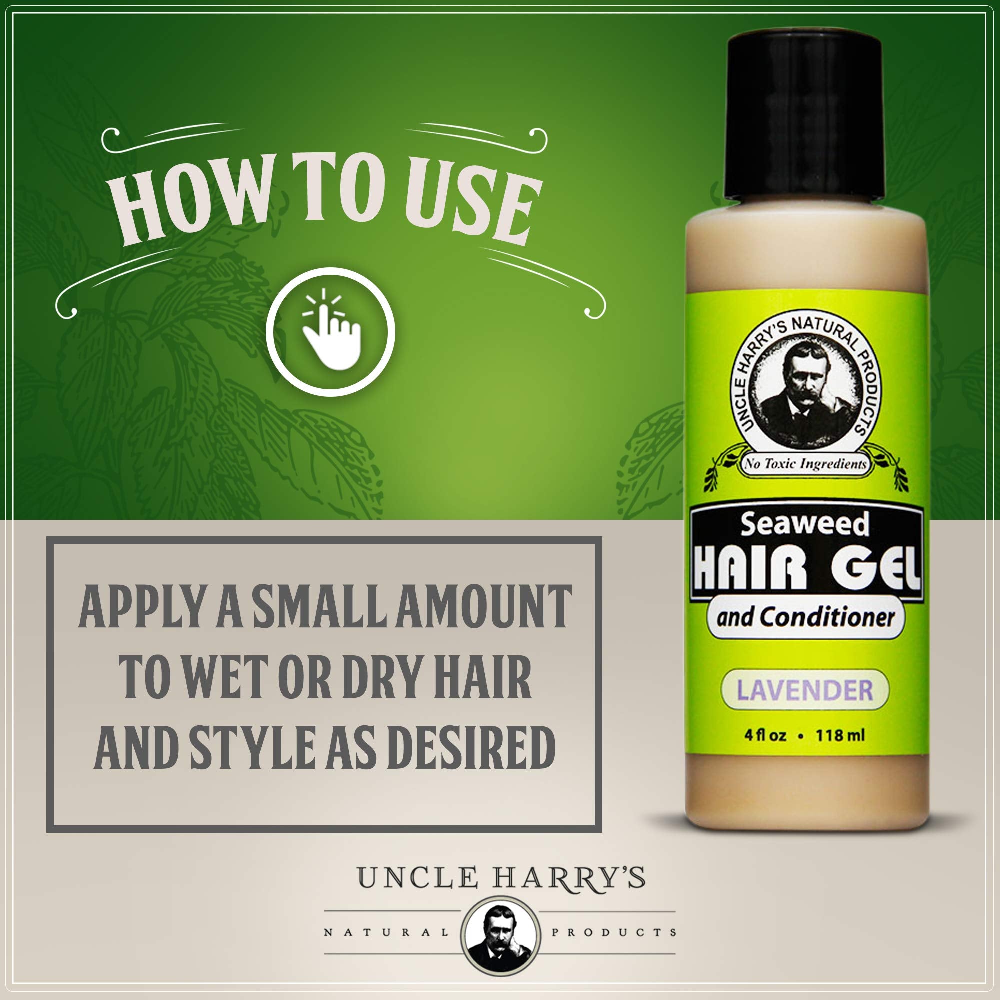 Uncle Harry's bottle with label communicates clean, sustainable sourcing and gentle care.